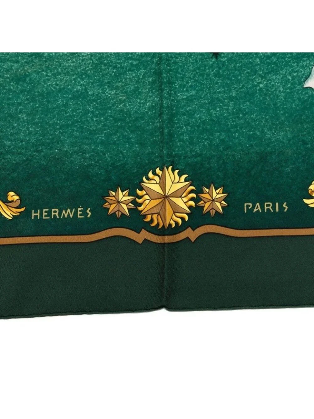 Hermes Carre 90 Cosmos Cosmology Scarf Green White Yellow Silk